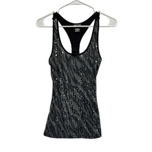 Wet Seal Sequin Zebra Racerback Tank Top XS Y2K Party Club